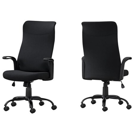 Gfancy Fixtures 24.75 x 24 x 83.5 in. Black Fabric Multi Position Office Chair GF3084842
